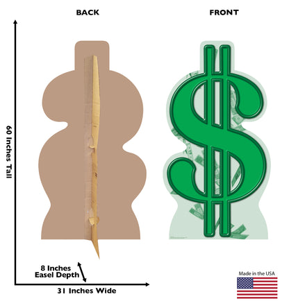Life-size Dollar Sign Cardboard Standup - All Cutouts
