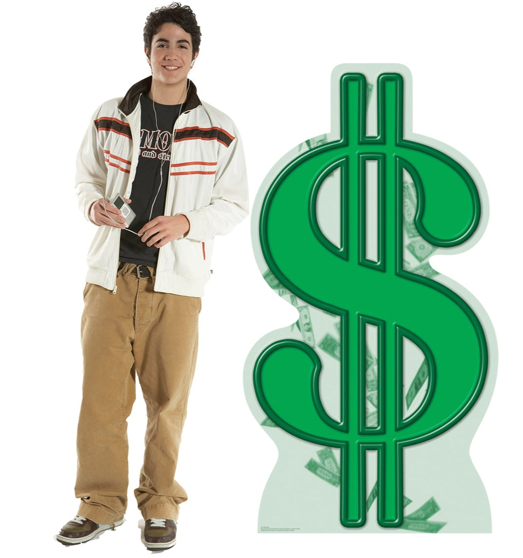 Life-size Dollar Sign Cardboard Standup - All Cutouts