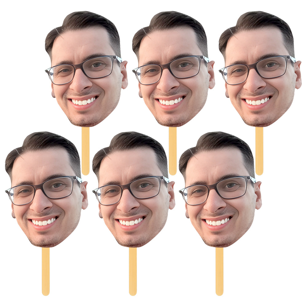 Personalized Cardstock Fan Face | 6 Count - All Cutouts